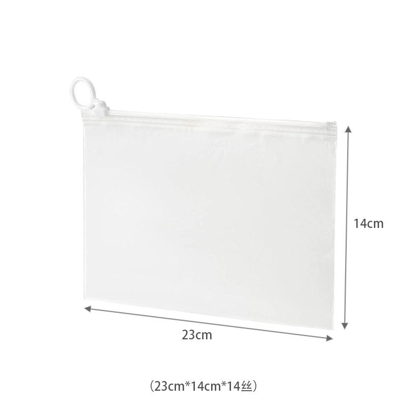 Matte Waterproof Transparent Storage Bag, Zipper Pull-Tab, Handheld Travel Organizer