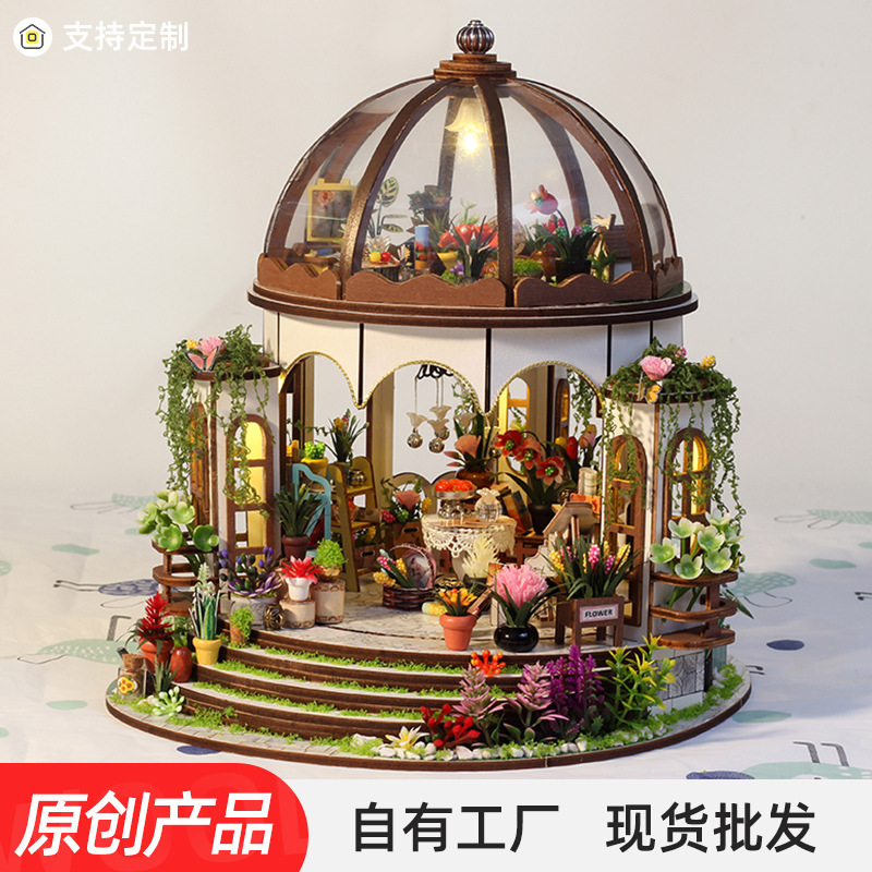Cross-border diy cabin hanging garden building model miniature hand-assembled wooden doll house Christmas gift Cross-border diy cabin hanging garden building model miniature hand-assembled wooden doll house Christmas gift