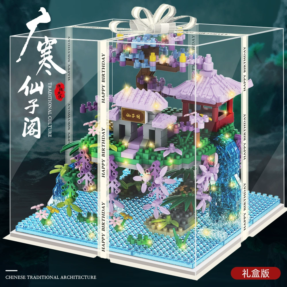 Конструктор Building Set Legо Cherry Blossom Tree, маленькие кирпичики, варианты LED и из акрила, подарок на день рождения