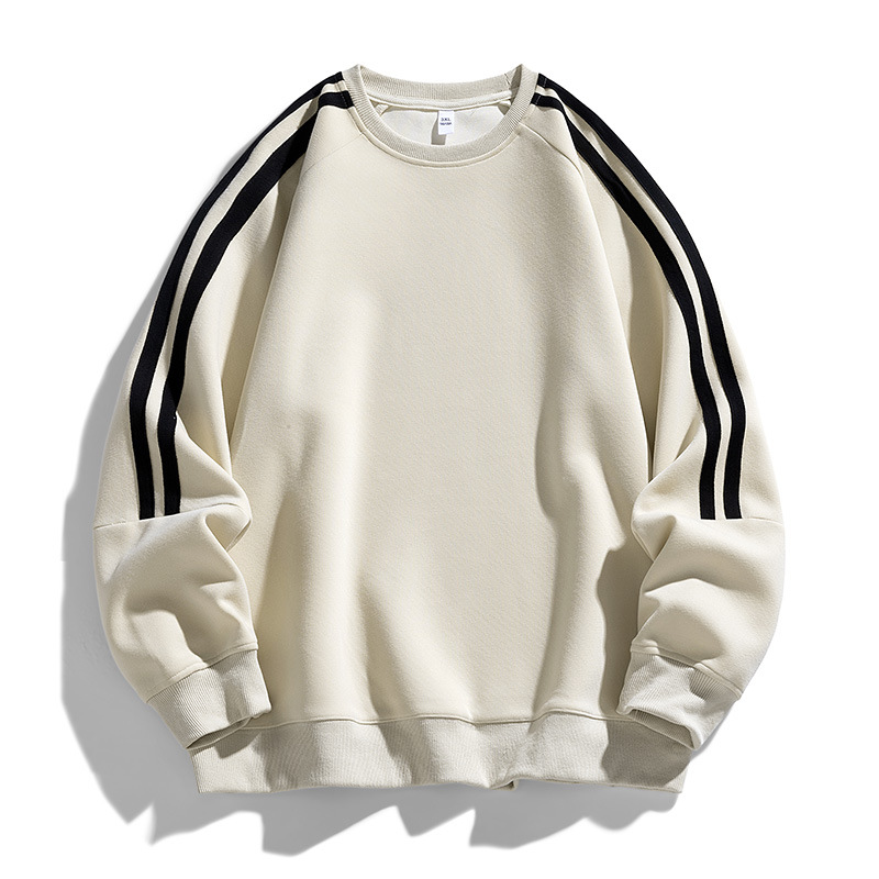 卸売り2025衛衣男春秋新型アメリカカジュアルクラシック双棒丸首重ポンド青少年上着