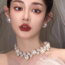 复古新娘珍珠项链轻奢小众高级感锁骨链气质百搭颈链结婚婚纱配饰