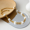 Fashionable small design universal sophisticated necklace, light luxury style, 750 sample gold