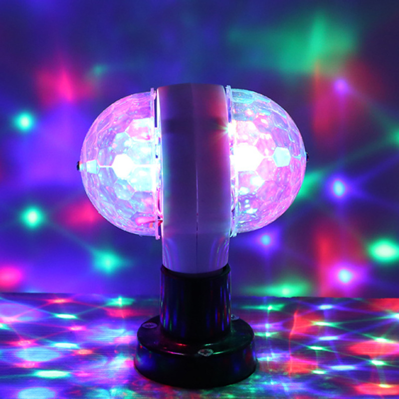 クロスボーダー専用ledダブルヘッドカラフル回転水晶魔球灯djディスコ雰囲気ktvパーティ舞台灯|undefined