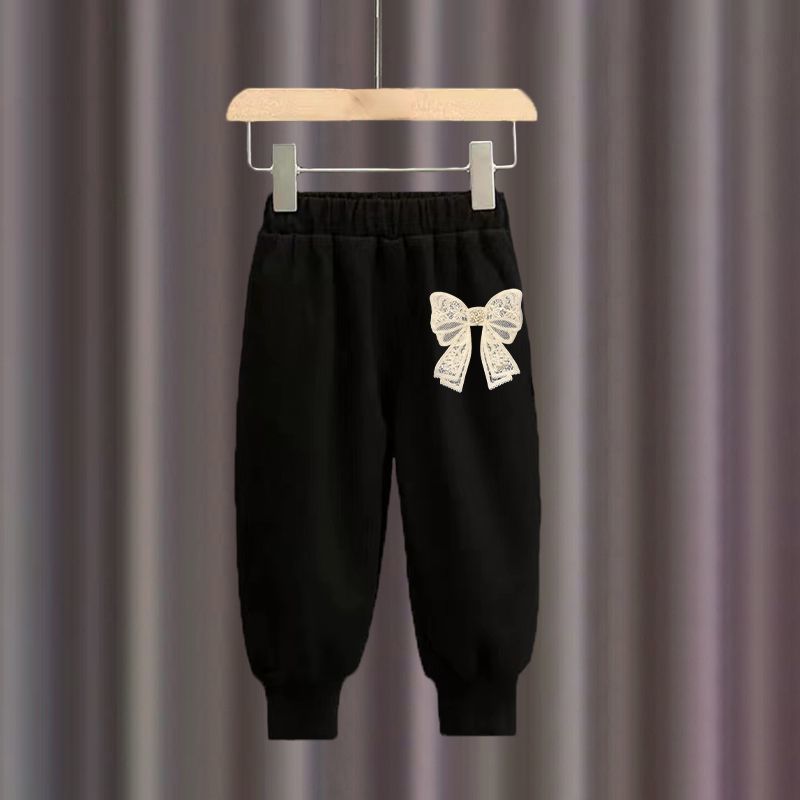 레이스 매듭 블랙 팬츠