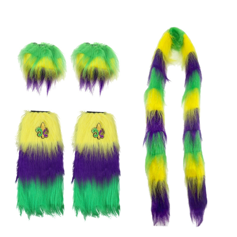Nuevos productos transfronterizos Mardi Gras set de sequillas oro violeta verde fiesta de baile disfraz de bar espectáculo