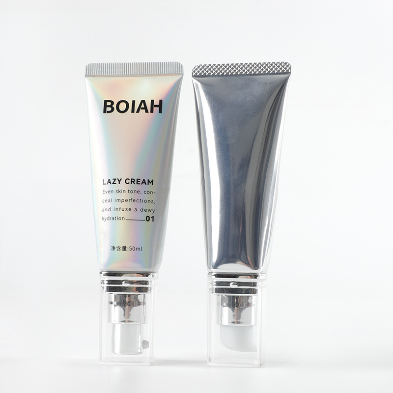 厂家批发软管包装水乳洗面奶护手霜铝塑管唇部精华管按压泵分装瓶