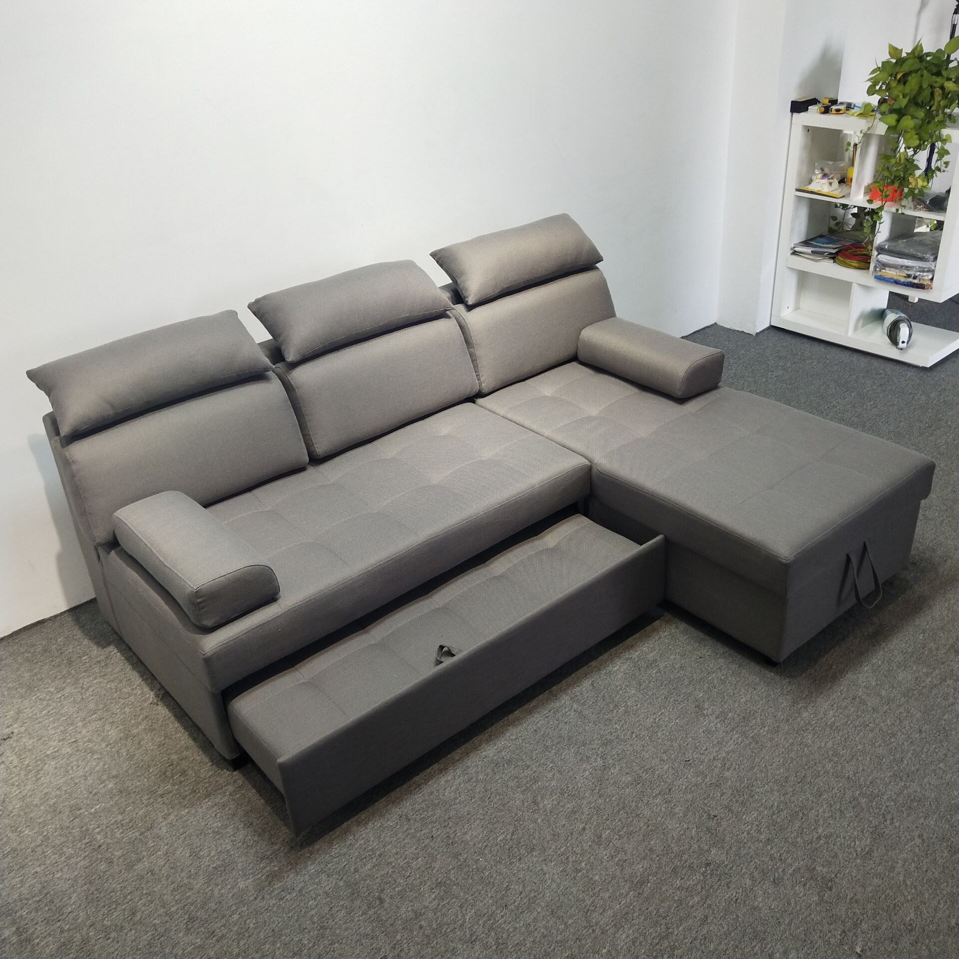 Sofá cama plegable multifuncional moderno simple, combinación de sofá cama de tela desmontable y lavable image 4