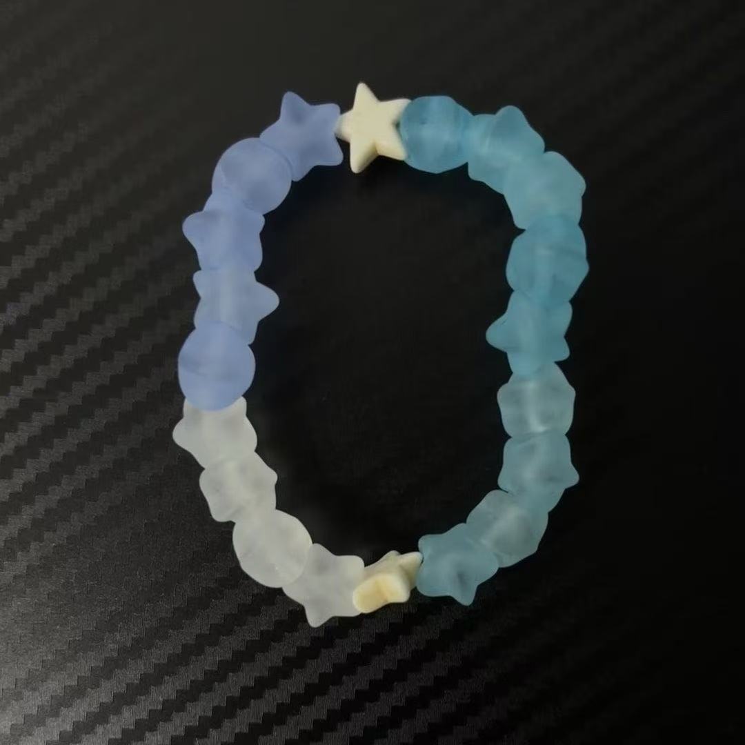 蓝色磨砂星星手串
