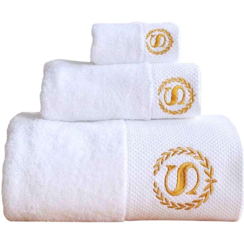 Hotel Towel Pure Cotton Wholesale White Absorbent Thickened Pure Cotton Hotel Bed and Breakfast Beauty Salon Confinement Club Bath Towel