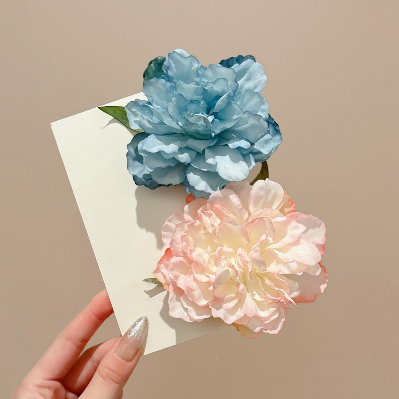 2025 brota de cabello en línea sensación de alto nivel rosa boca de pato mar de cabello cortado bordes de cabello clip de cabello flores adornamiento de cabello mujer