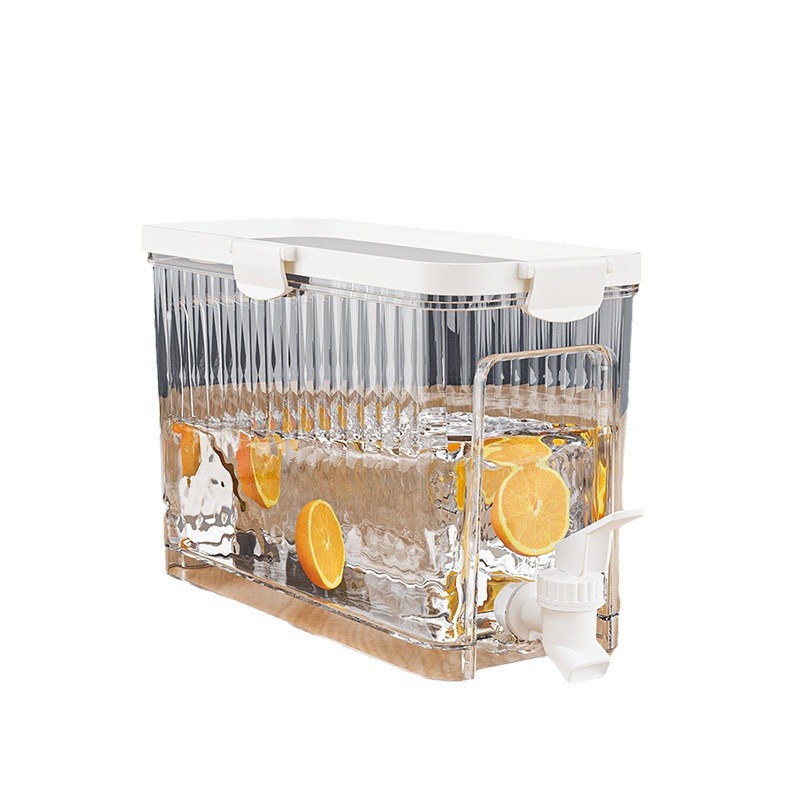 Jarra de agua fría de gran capacidad con grifo, ideal para té helado, jugo o agua refrigerada, estilo japonés