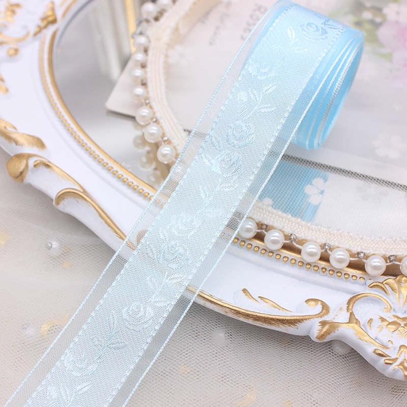 2.5CM 넓은 자카드 인쇄 원사 리본 DIY LOLITA 헤어 액세서리 헤드폰 활 소재