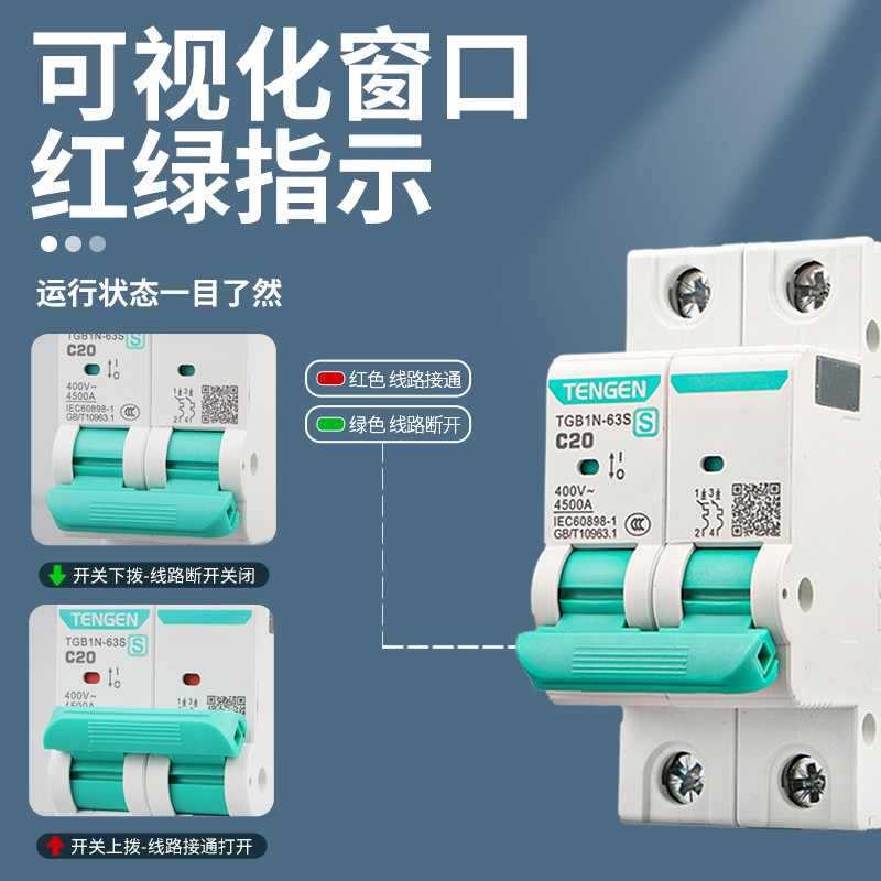 [Caja completa al por mayor] Interruptor de aire TGB1N-63S Tianzheng 2P3P4P interruptor de circuito abierto vacío 32A puerta eléctrica doméstica image 3