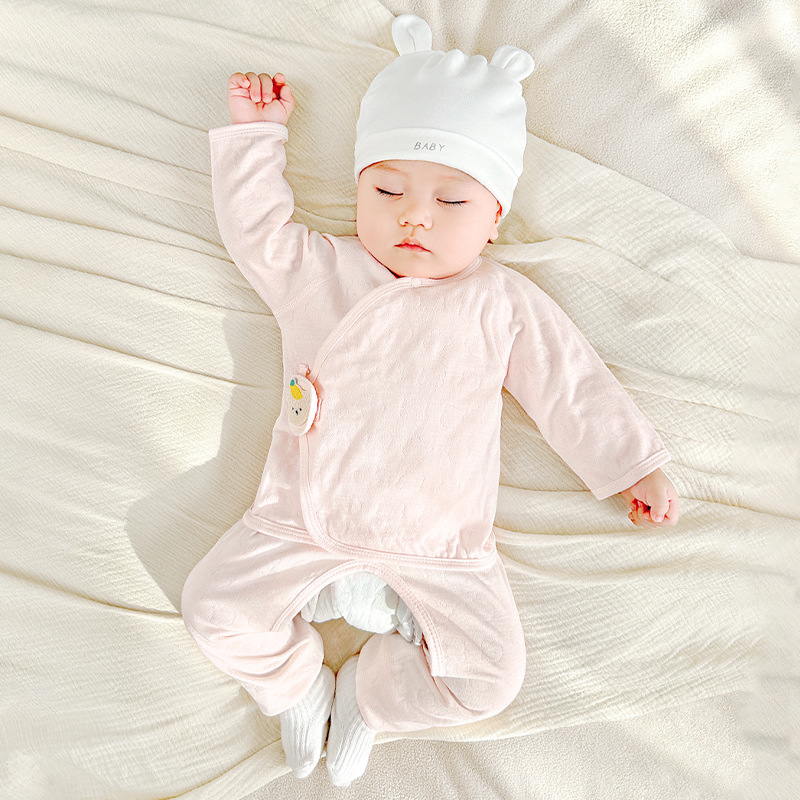 Ropa de bebés recién nacidos primavera y otoño 0 algodón puro marzo delgado fondo primer año conjunto de separación de bebés abrigo de otoño pantalones de otoño
