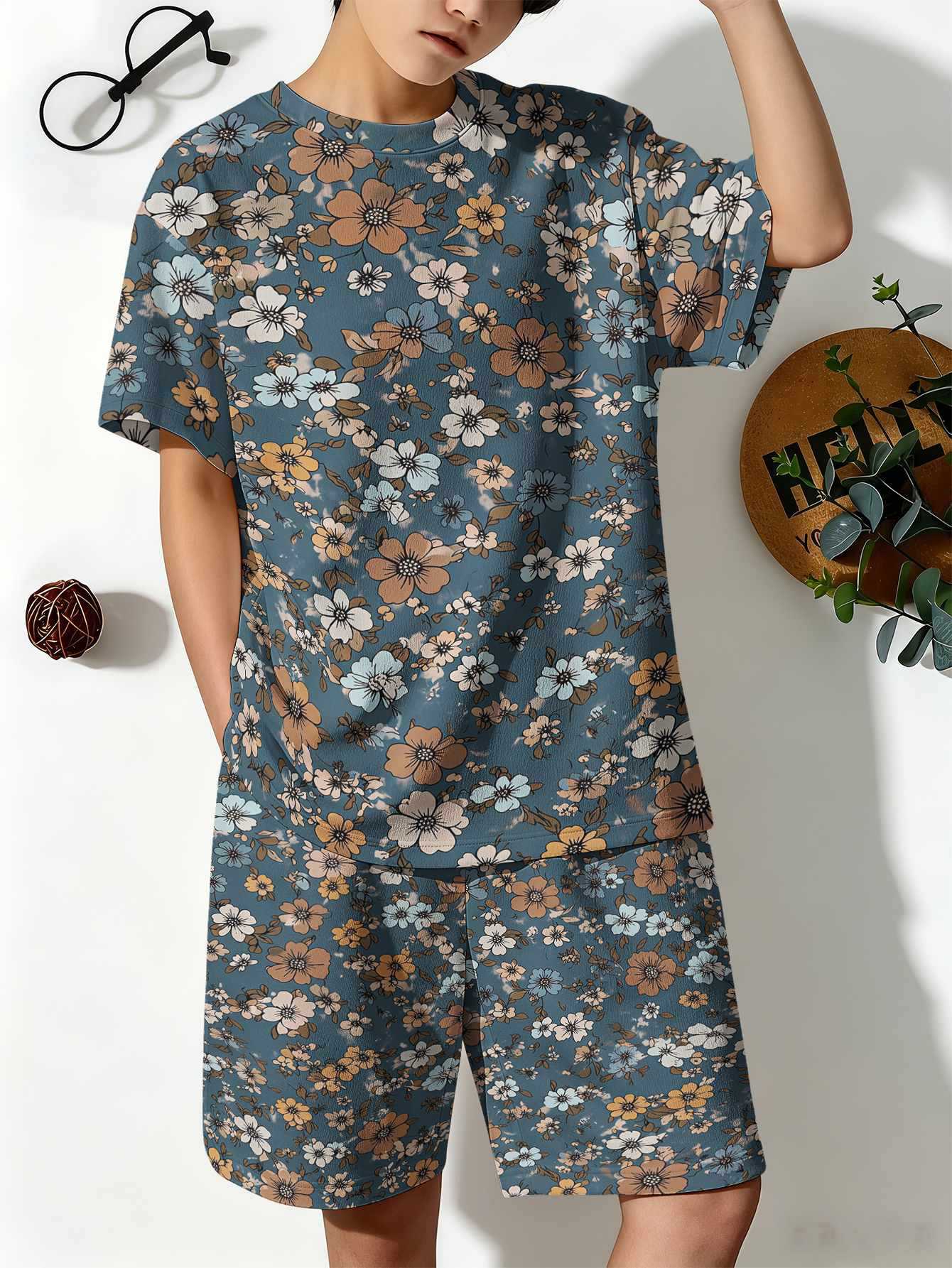 Ensemble été garçon t-shirt et short imprimé cerise_voghion.com