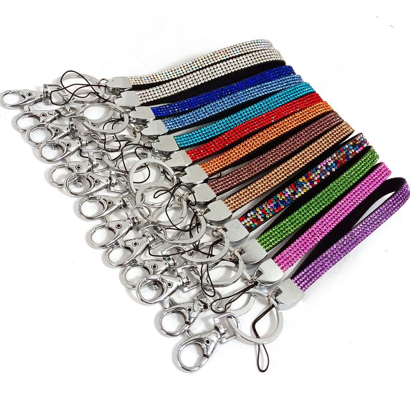 Mobile phone lanyard car key chain pendant rhinestone wristband crystal key chain