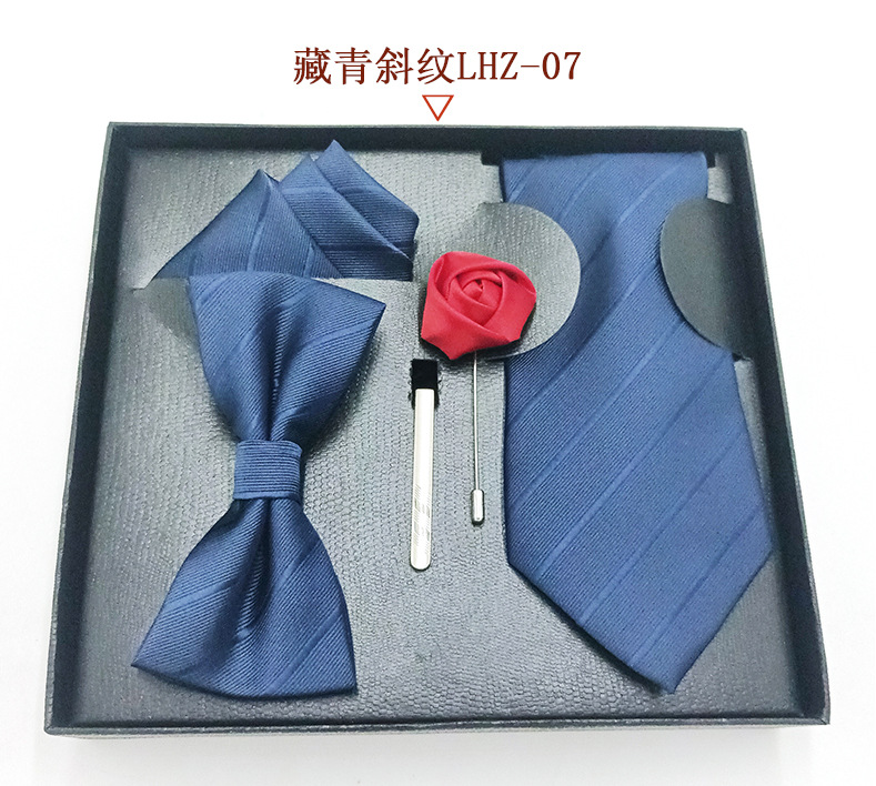 Directo de fábrica desgaste formal hombres corbata cuadrada bufanda caja regalo moda boda cena novio pajarita traje