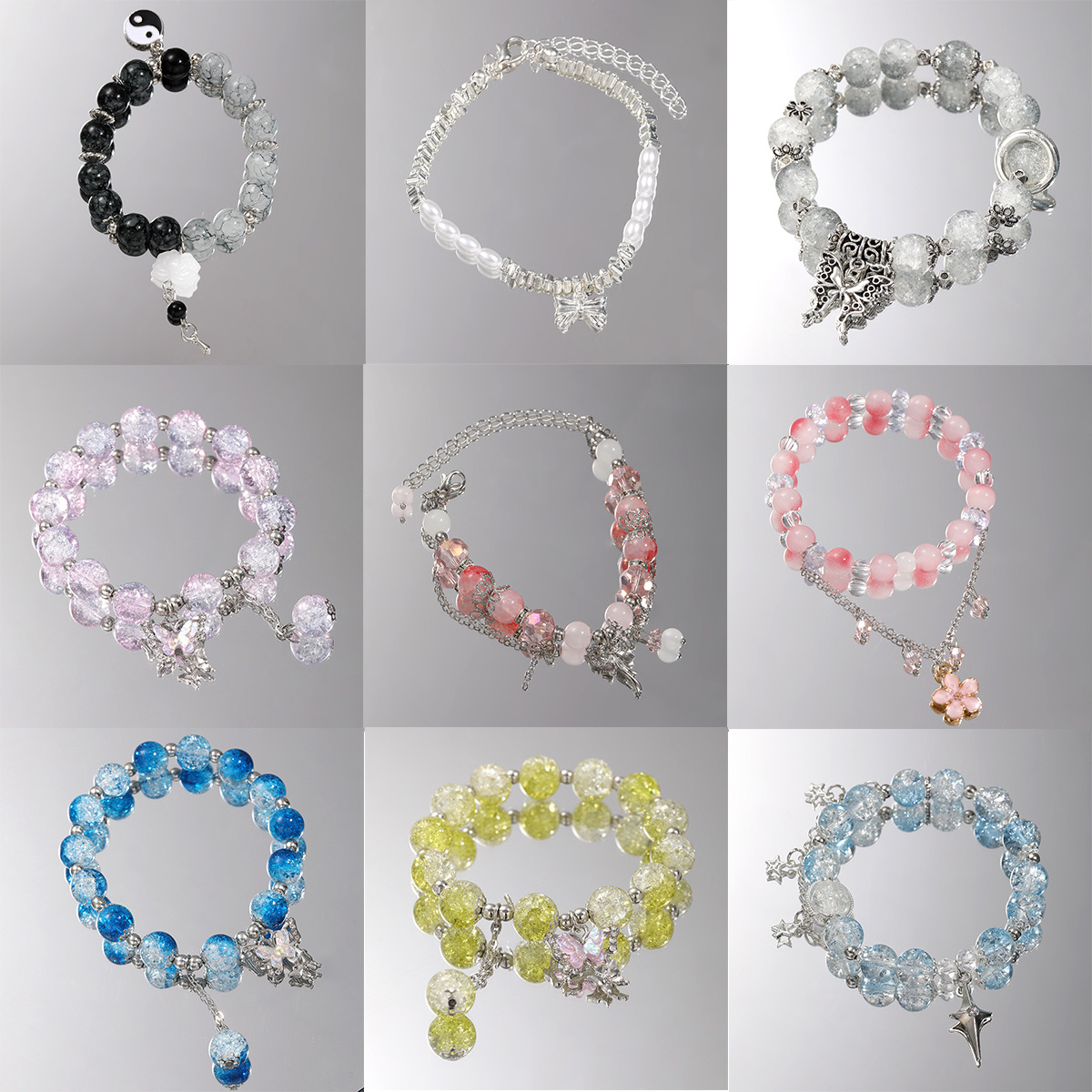 Bracelet papillon en perles brisées en émail coloré explosif de Han Zhishang, style féerique de niche, bracelet délicat de luxe haut de gamme pour petite amie_voghion.com