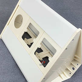 办公桌下铝合金吊线槽可装86孔插座面板底盒三角走线盒桌底过线槽