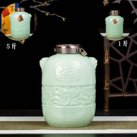 批发景德镇制陶瓷酒瓶1/5/10封坛雕刻 家用酒具可印logo