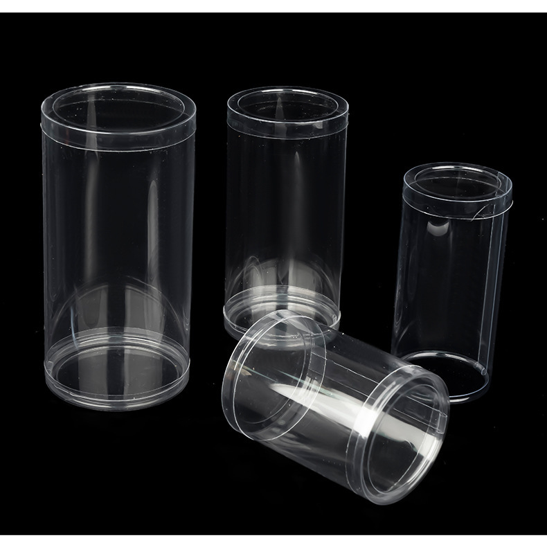 蓋付き透明円筒形PVCバケツ、おもちゃ包装用プラスチックボックス、PET円筒缶、ペン立て収納ボックス|undefined