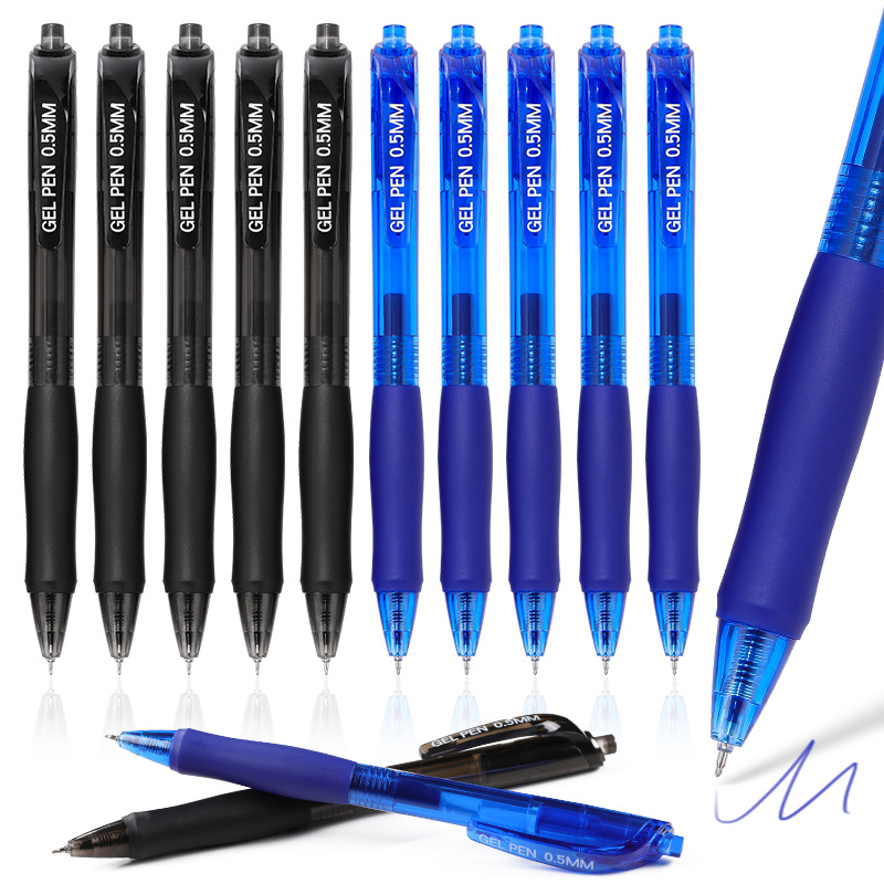 Press blue gel pen cross-border office stationery black smooth quick-drying st head K35 water-based jump pen in stock batch