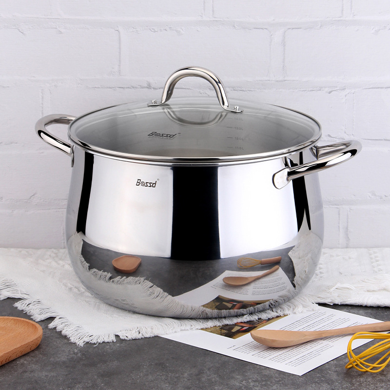 Bossd Bosch 18 / 10 acero inoxidable de gran capacidad estofado de estofado