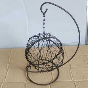 Iron with separate hook creative fleshy flower seedlings plantation ball shape basket iron large 15cm small size 13cm