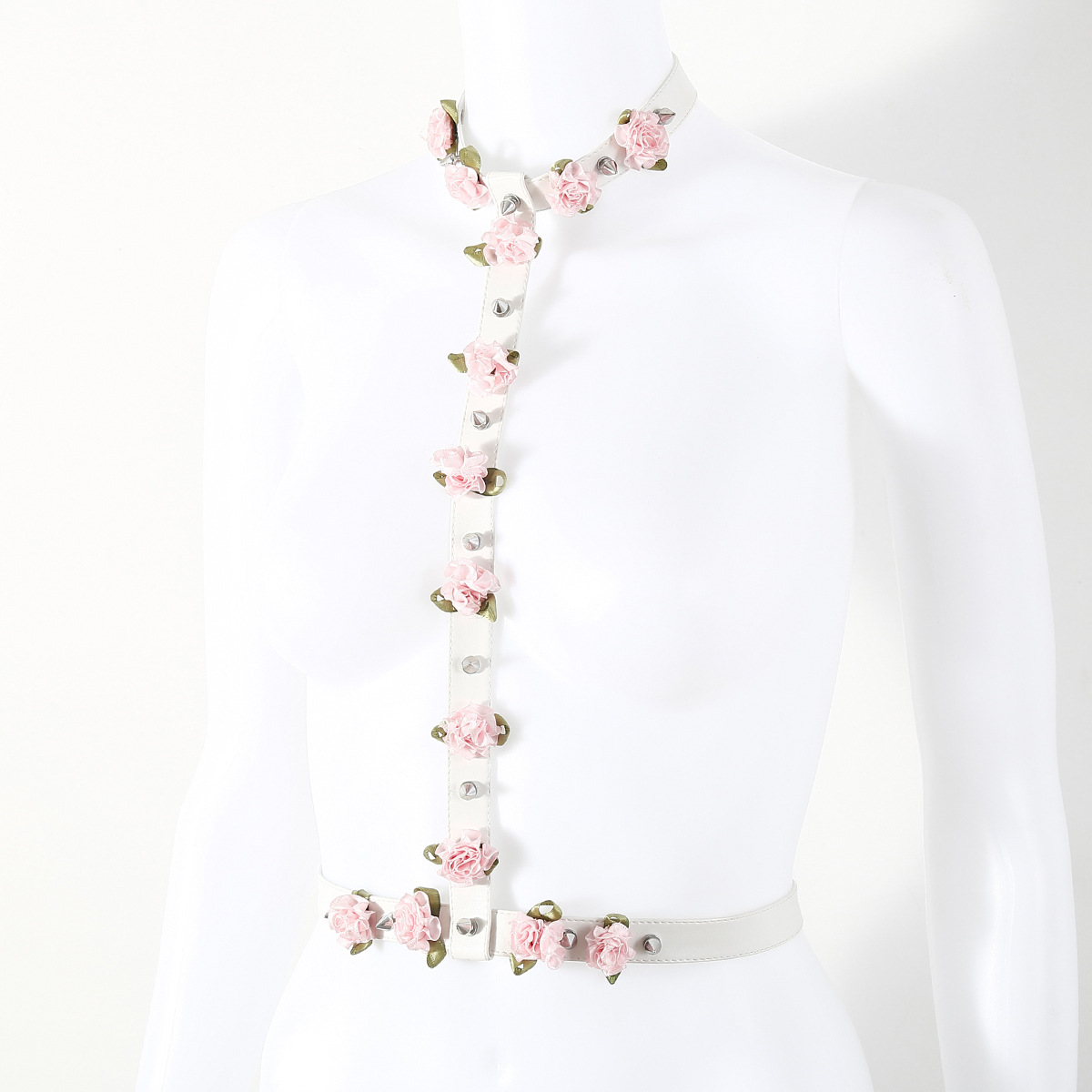 Cross-border SM sexy bondage rosa remaches punk hueco leche de espalda de belleza dama sexy ropa interior de cuero