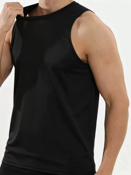 Summer vest for men, ice silk sleeveless inner wear, thin quick-dry sports sweatshirt