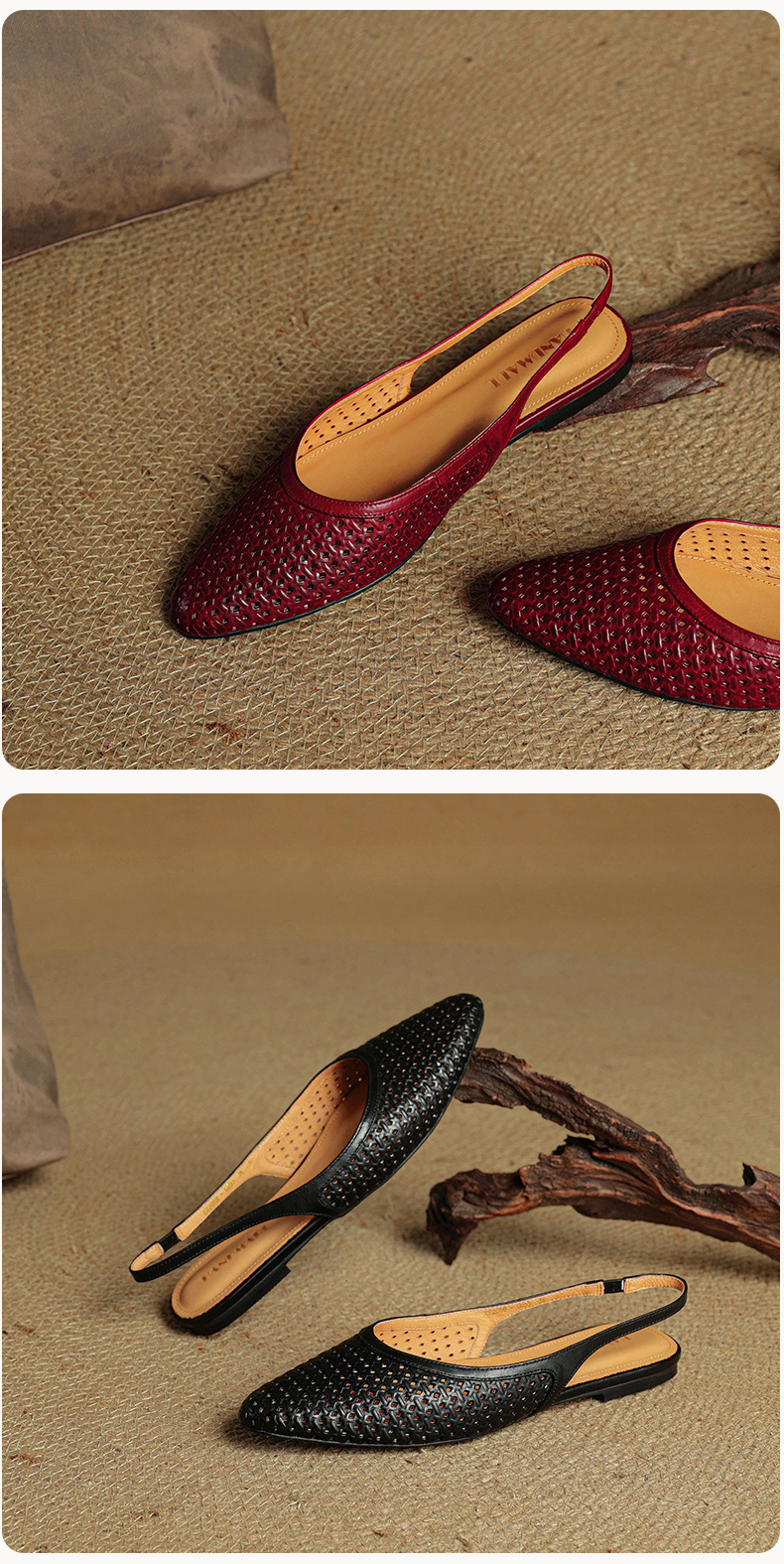 Sandal nữ da bò mũi kín quai sau đế bệt phong cách Hàn Quốc — đen chi tiết 26