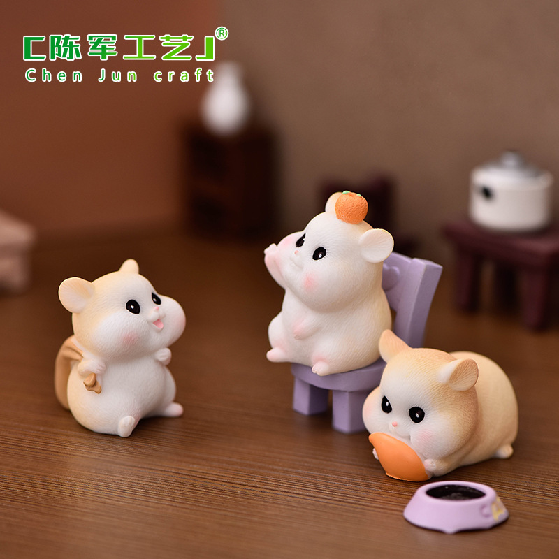 New style greedy hamster micro landscape gardening DIY meat decoration accessories cheese rice bag cute small animal ornaments