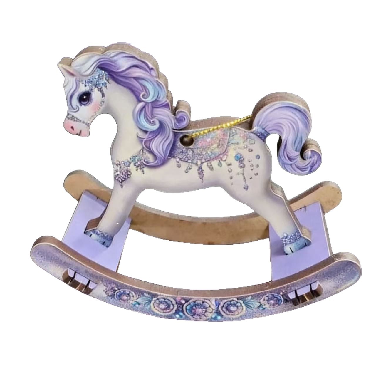 Colgante Navidad mecedor caballo ensamblado juguetes decoración de madera hecha a mano DIY árbol de Navidad con decoración para el hogar