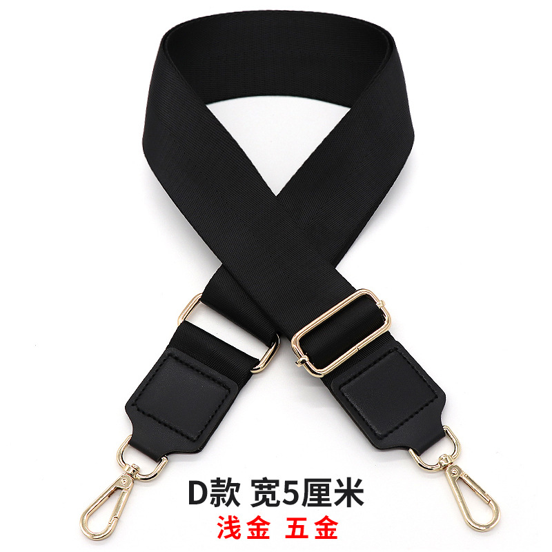 5CM herringbone black-black leather-gold buckle