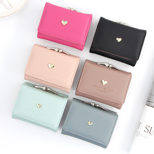 New women's wallet fashionable women's short tri-fold wallet clutch bag coin purse card bag factory direct wholesale