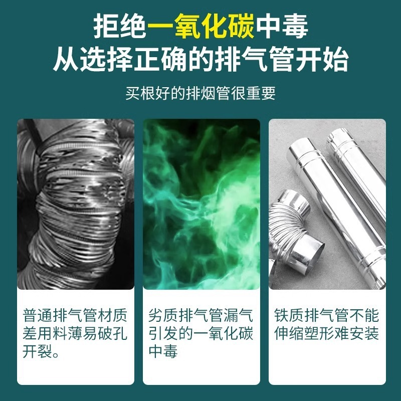 ガス給湯器排気管強排式直排ステンレスパイプ伸縮ホース排煙管部品延長|undefined
