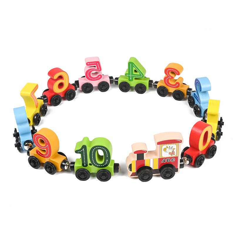 Wooden magnetic digital train