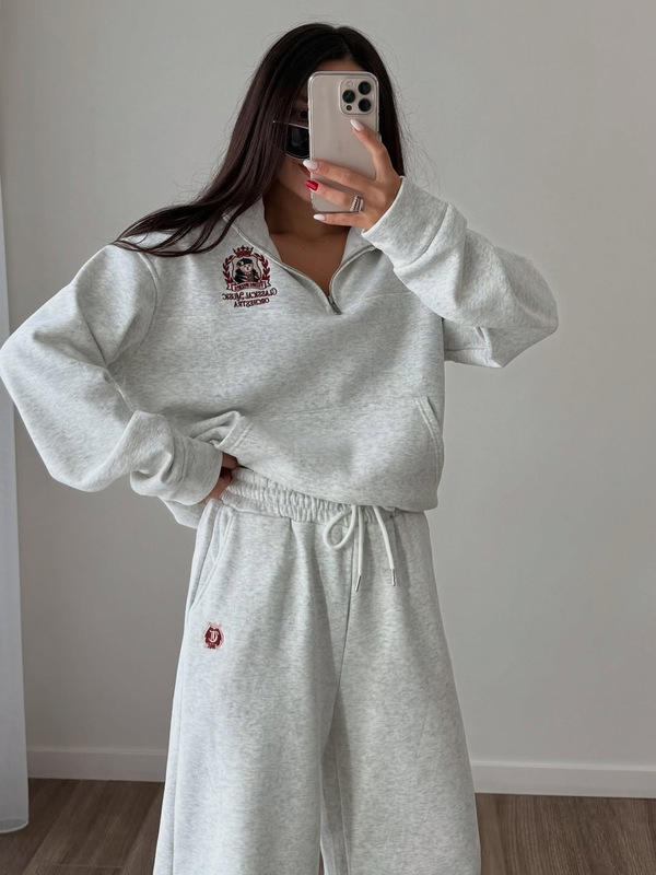 刺绣勋章运动卫衣套装女秋冬季宽松舒适休闲潮流时尚居家慵懒百搭|undefined