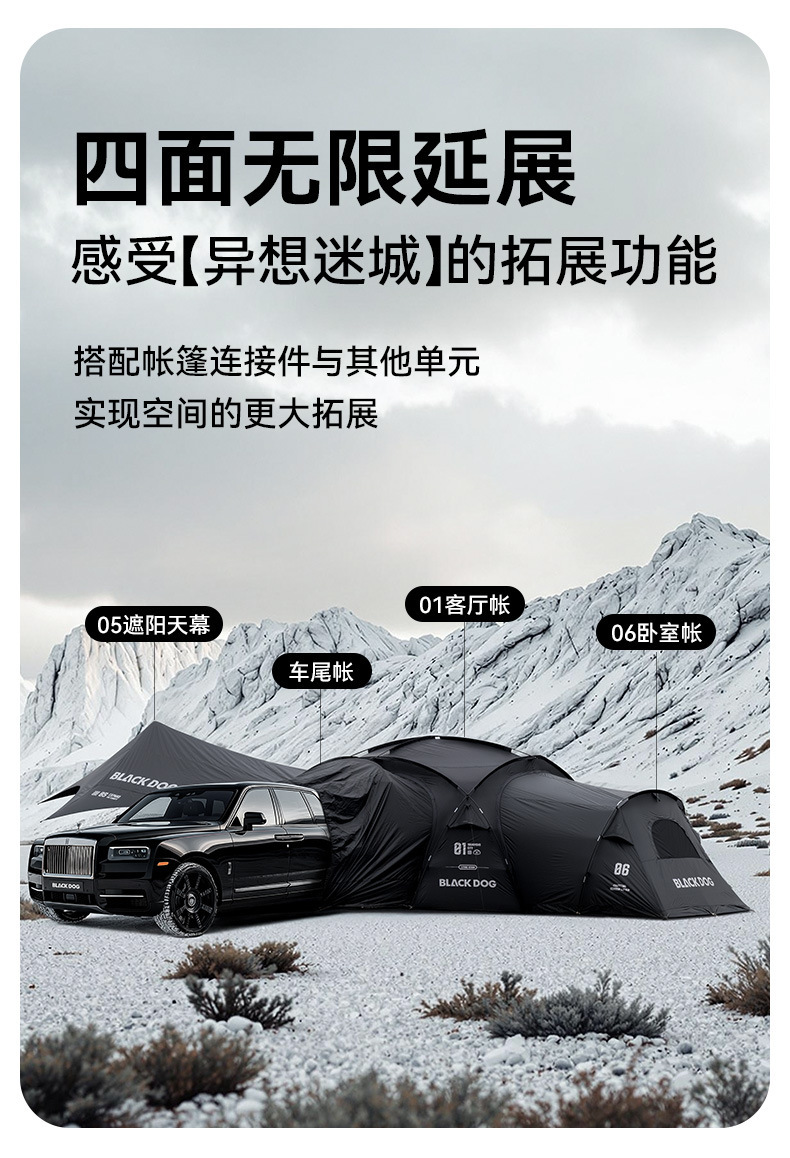 Blackdog Vinyl Dome Canopy Tent Outdoor Rainproof Camping Style Tactical Camping Style Equipment