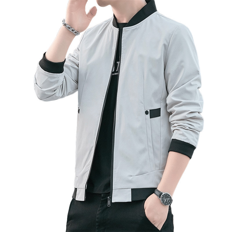 Primavera y otoño 2023 nuevo estilo coreano de moda guapo chaqueta casual hombres béisbol cuello superior fábrica al por mayor