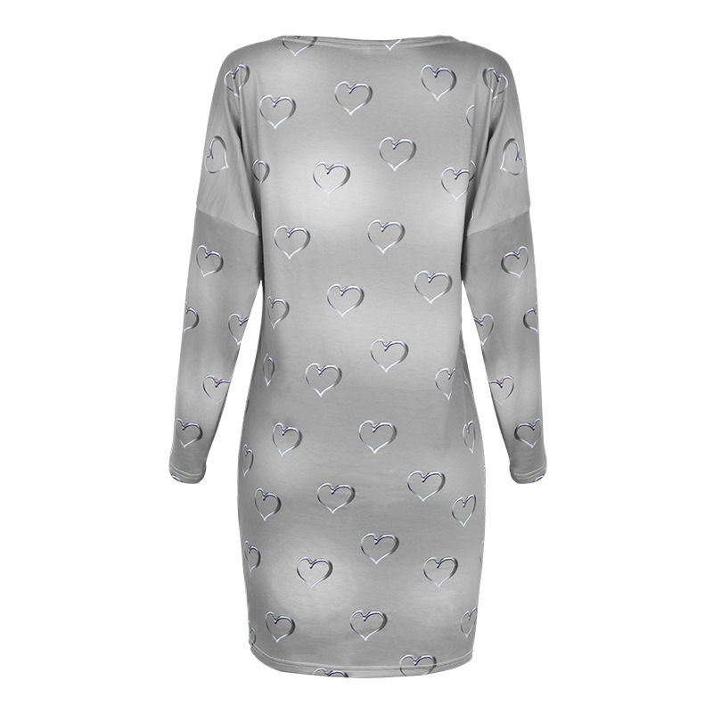 printing long-sleeved casual dress NSKX36797