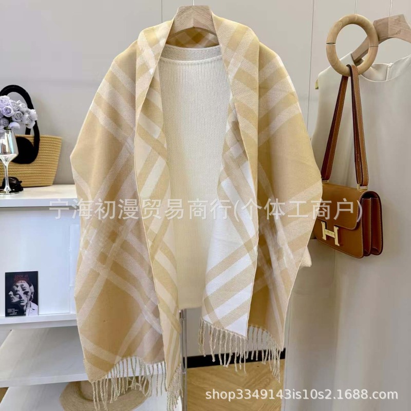 BBR2025新字母双面围巾女冬季高级感加厚仿羊绒披肩百搭保暖围脖|undefined