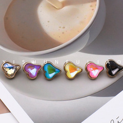 桃心水晶金屬紐扣襯衣襯衫連衣裙女裝扣愛心炫彩裝飾小扣子