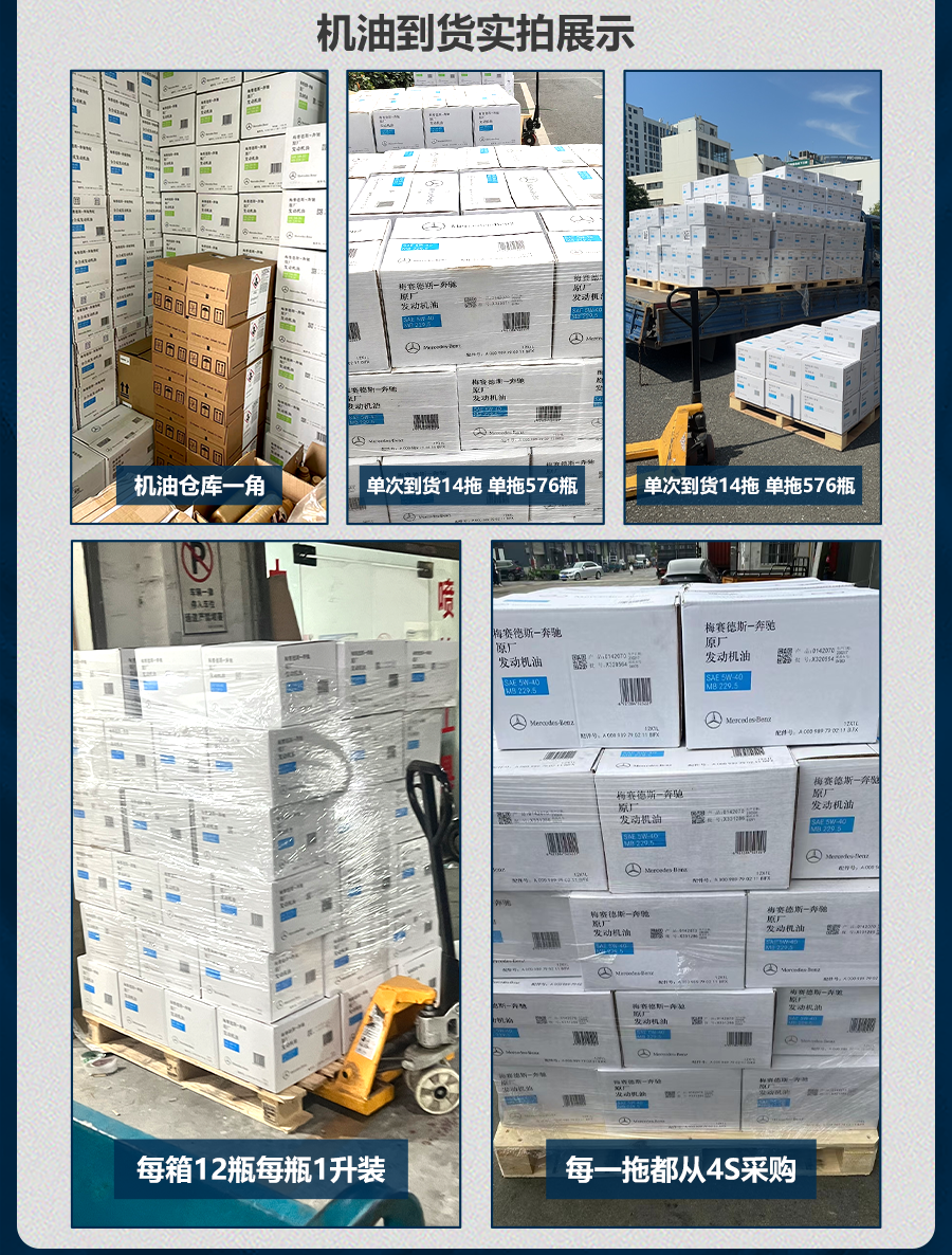 Mercedes-Benz original 5W-40 fully synthetic engine oil suitable for C200E260LGLAGLKGLCGLE engine lubrication