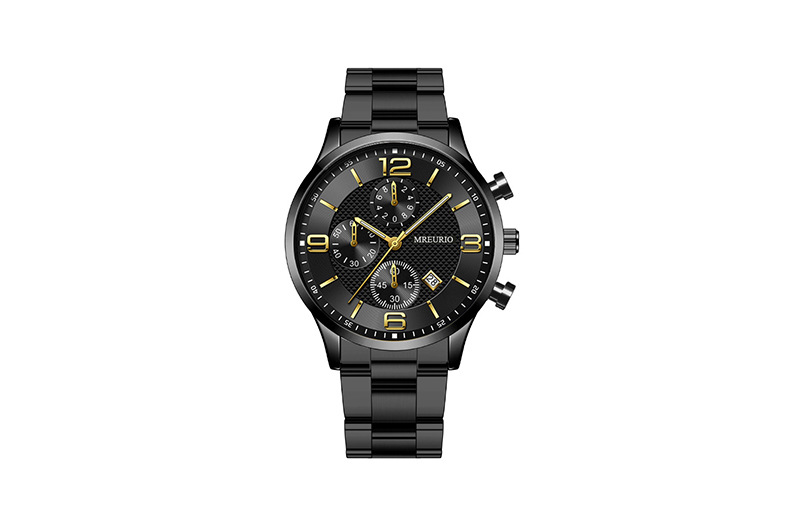 106g Weight Ordinary Glass Mirror Material Metal Strap Material Watch Classification Pointer Display Type Business Color Block Single Folding Buckle Quartz Men's Watches