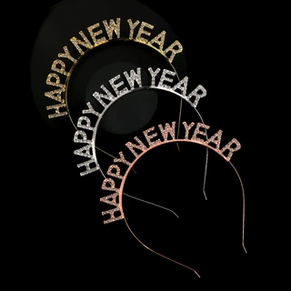 新年快乐水钻字母发箍Happy new year头箍派对聚会氛围感头饰发饰