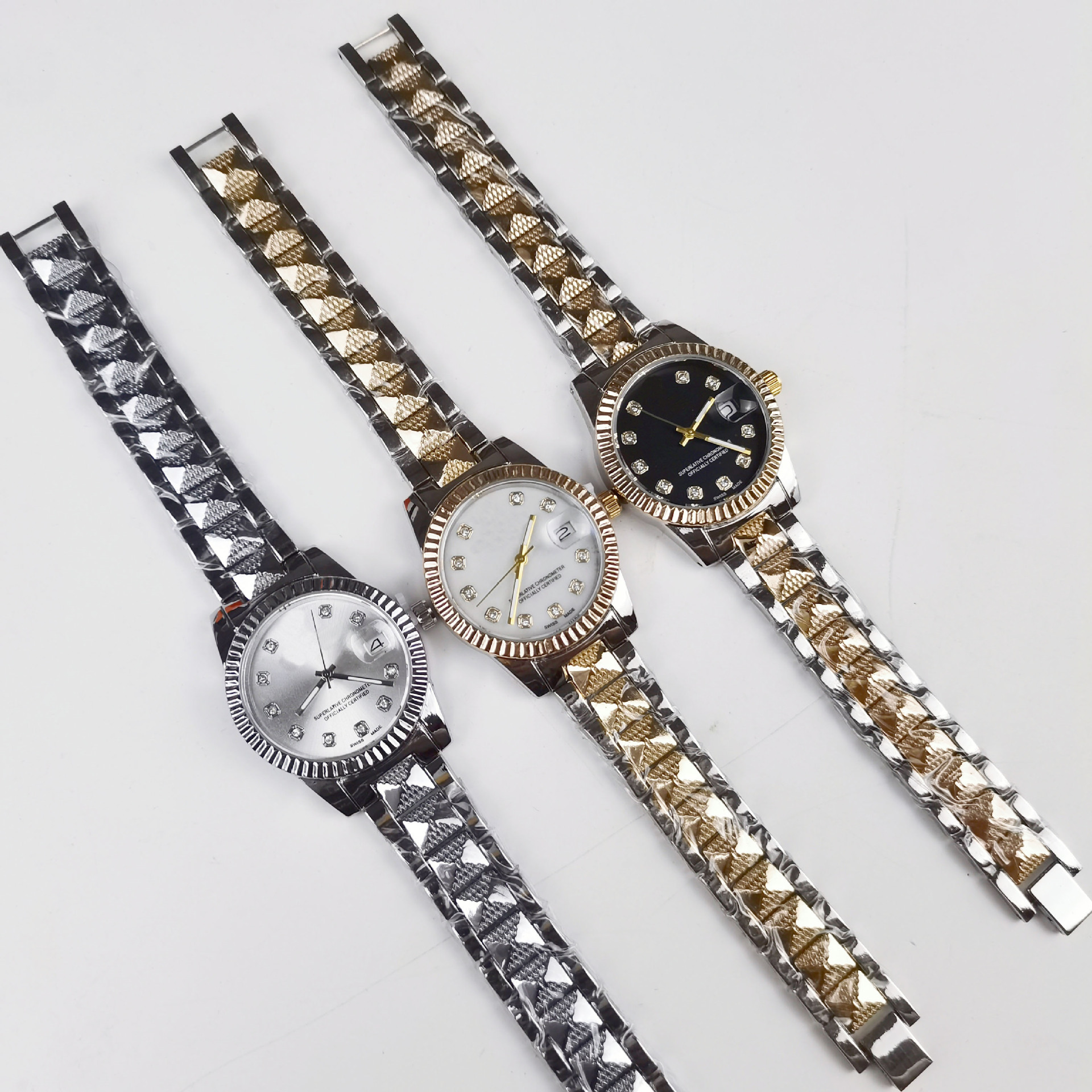 New Hot Selling Lao Jia Log Same Style Women's Quartz Watch Diamond suit Stainless Steel Business Bracelet suit