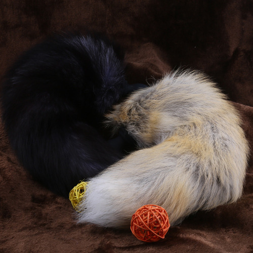 Replaceable fox fur tail vibrating anal plug adult toy backyard role-playing female masturbation sex toy
