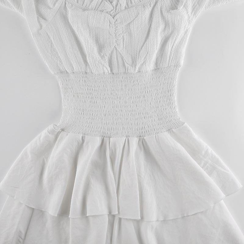 Conjunto de vestido y cinturilla de princesa con cuello palabra vendaje de manga larga de color sólido NSSSN119613