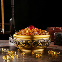 黄铜龙凤聚宝盆铜缸十二生肖摆件客厅店铺家用家居装饰品工艺品